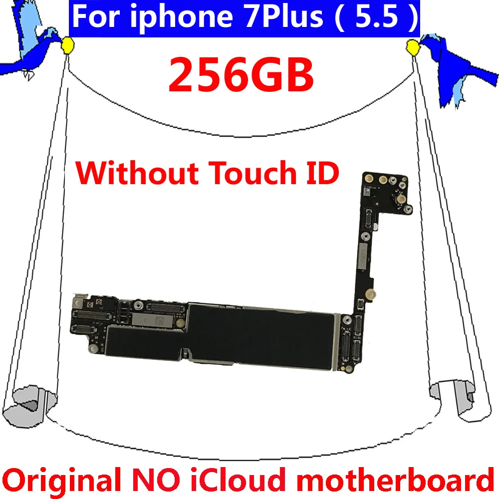 Бесплатная доставка 256 ГБ для iphone 7 plus материнская плата без Touch ID 100% оригинал