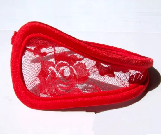 red Горячее предложение Новые Сексуальные женские цветочные кружевные стринги C стринги танга незаметные трусики цветочное нижнее белье - Цвет: red