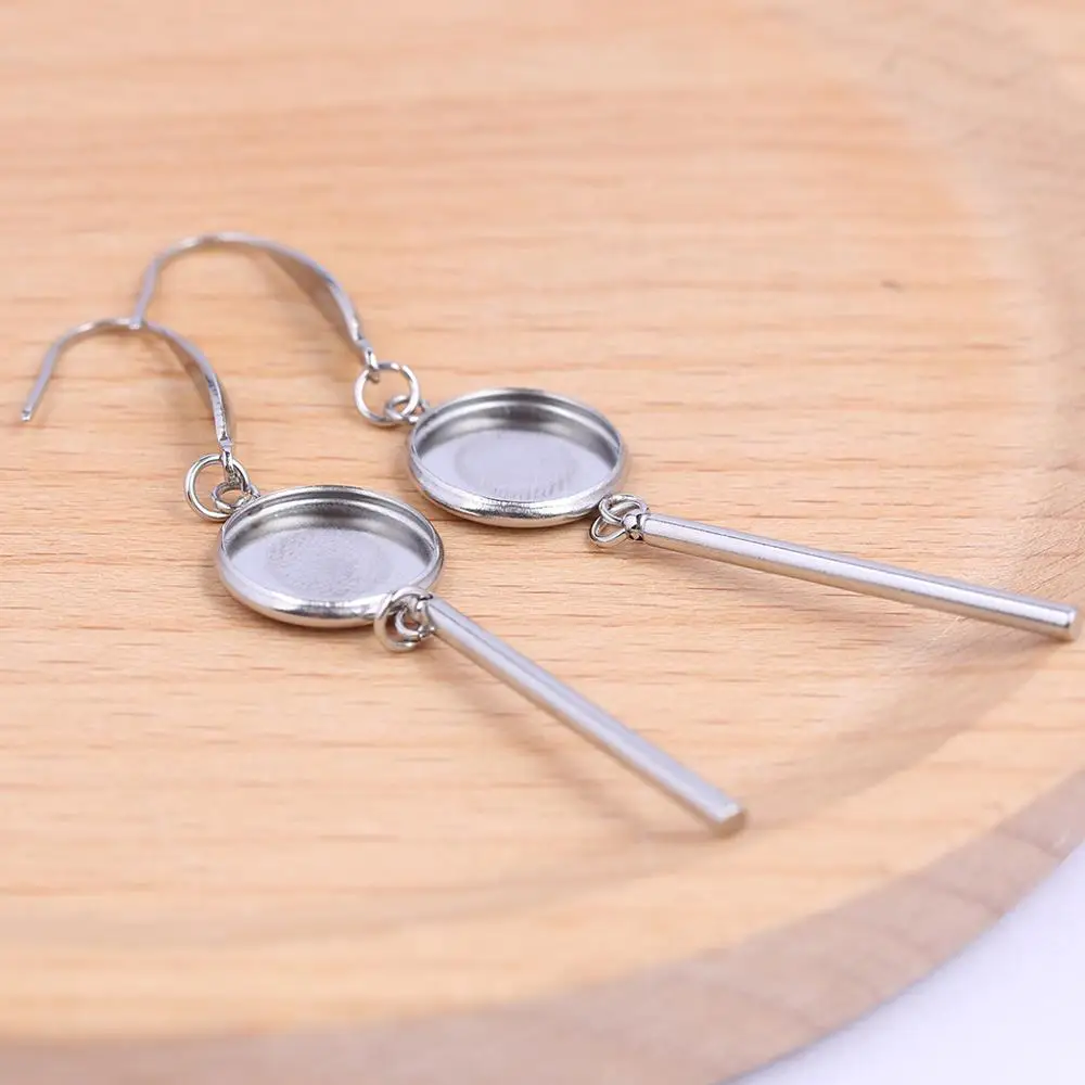 Onwear 10 шт. серьги из нержавеющей стали 10 мм 12 мм 14 мм 16 мм Пустые Кабошон ободок настройки diy ушной проволоки крючки разъемы