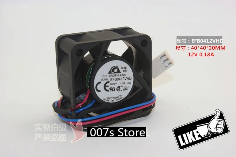

Новый радиатор охлаждающий вентилятор для Delta EFB0412VHD 4020 DC 12V 0.18A 4 см 3Pin 40*40*20 мм распределительная панель Серверная сигнализация чехол осевой