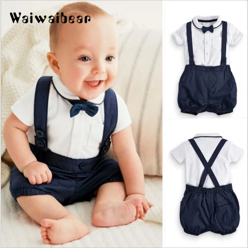 Newborn Baby Toddler Sets Summer Fashion Suit Shorts Shirt +Pants 2PCS Kids Clothes Suits Formal Wedding Party Costume |