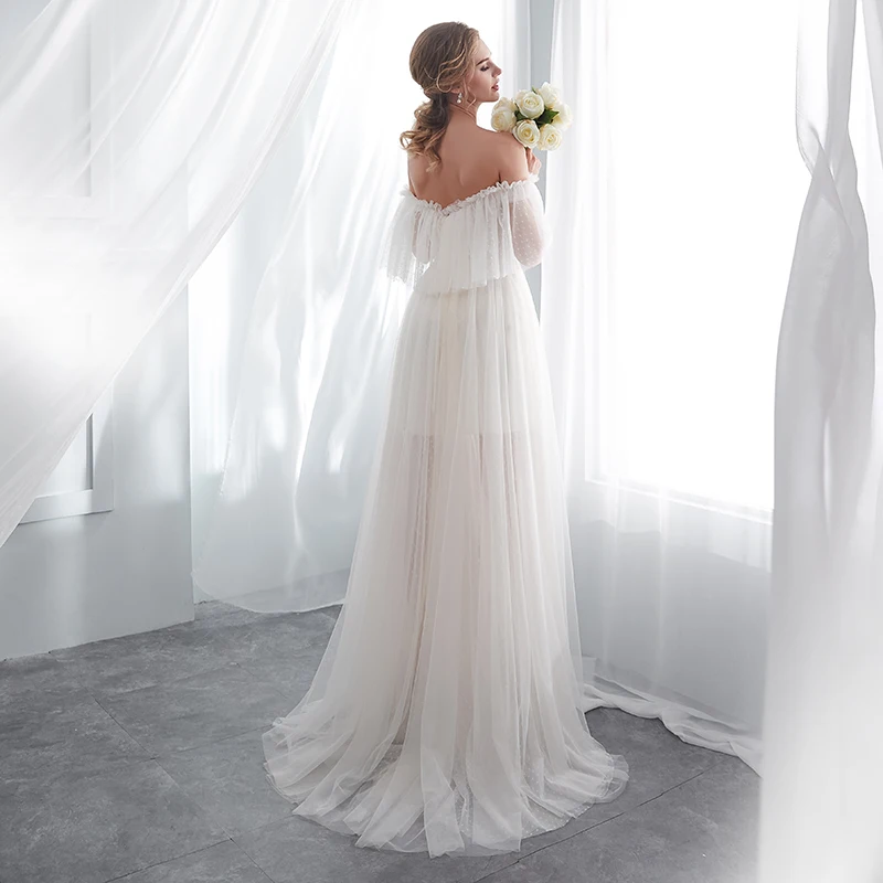 Forevergracedress Off Shoulder Wedding Dresses 2019 New Long Tulle Backless Formal Bride Bridal Gowns Plus Size Custom Made | Свадьбы и
