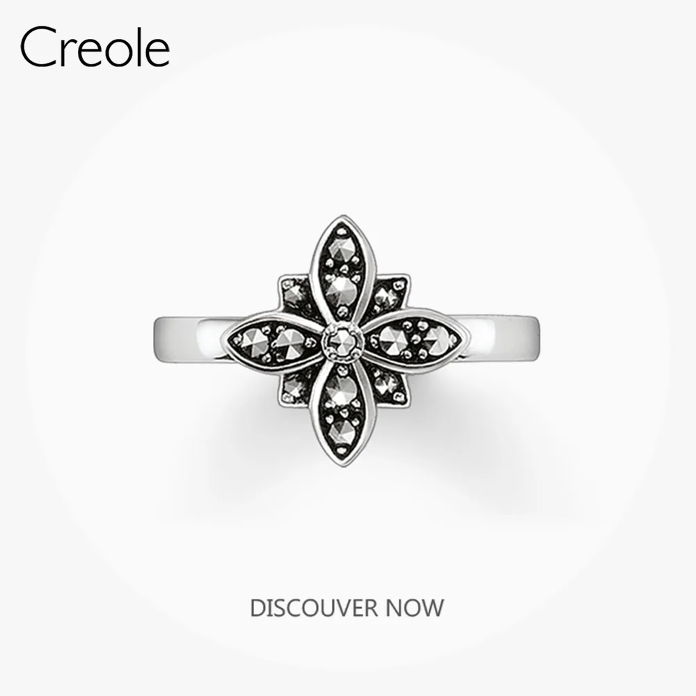 Кольцо из серебра 2019 пробы в богемском стиле с изящной звездой марказита|Кольца| |