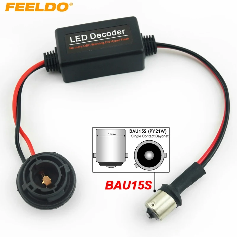 

FEELDO 1PC Car BAU15S No Error Load Resistor No Flickering Decoder for LED Light Into a canbus bulb