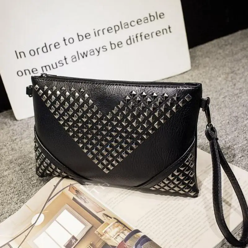 Женские кожаные сумки высокого качества через плечо с заклепками женские