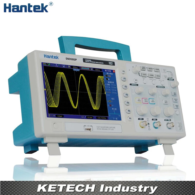 Hantek DSO5202P Цифровой Осциллограф 200 МГц 2 2channels 1GSa/сек 7 ''TFT LCD Длина Записи 40 К USB AC110