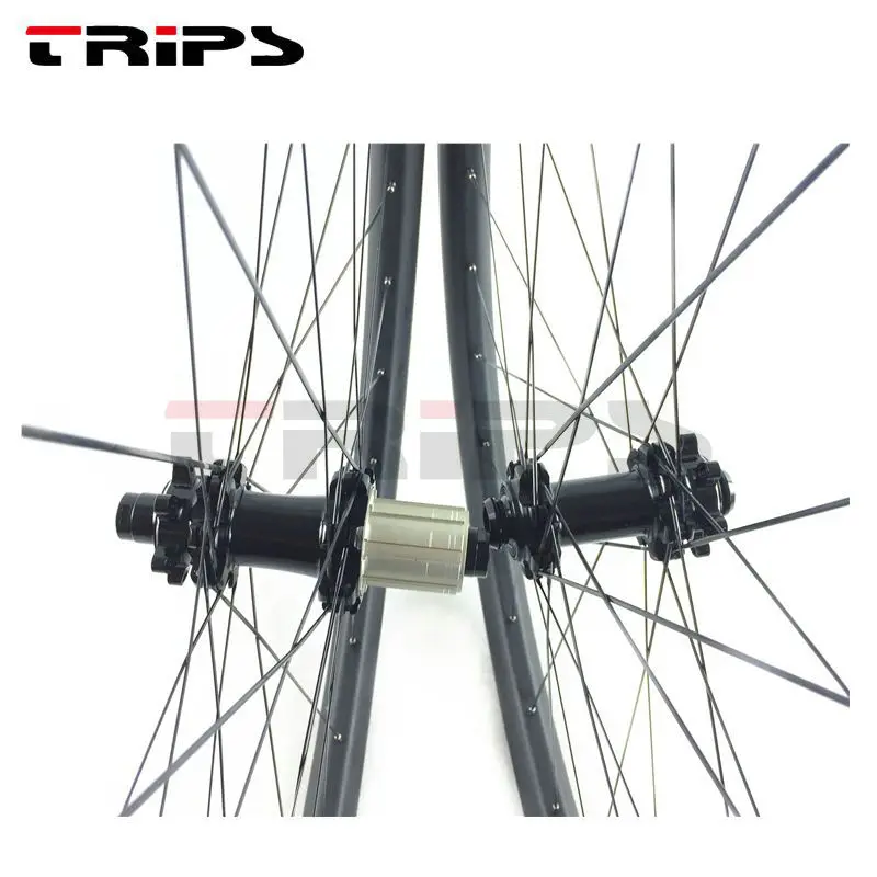 TRIPS 29er MTB Углеродные колеса powerway M42 прямой Тяговый бескамерный набор колес для горного велосипеда 30 мм hookless thru axle 29 Углеродные колеса