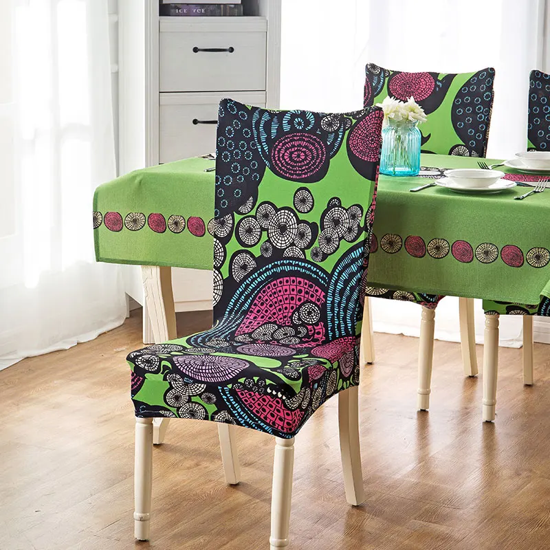 С цветочным принтом анти грязный стрейч чехлы на стулья эластичный