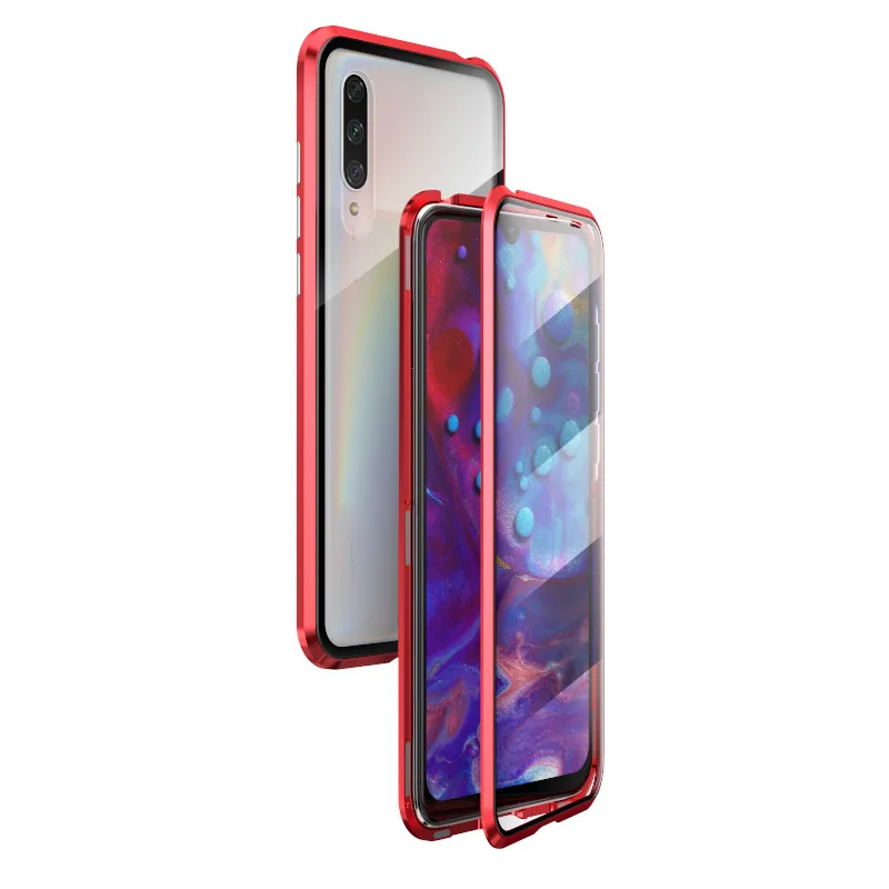 Red Роскошный защитный Магнитный чехол для всего тела для Xiaomi mi CC9 360 двусторонний передний и задний стеклянный чехол Xio mi Xiao mi CC9 чехол - Цвет: Red