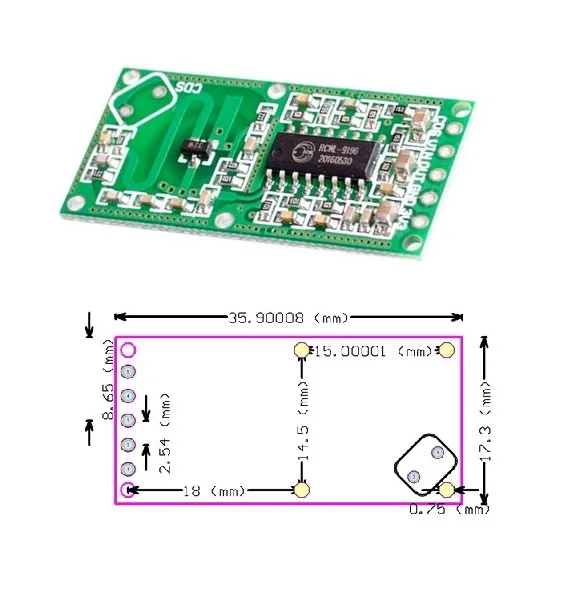 

New RCWL-0516 Microwave Radar Sensor Module Human Body Induction Switch Module