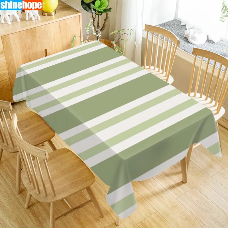 

Classic Stripe Pattern Table Cloth Oxford Print Waterproof Oilproof Home Rectangular Party Table Cover 100X140cm/140X250cm