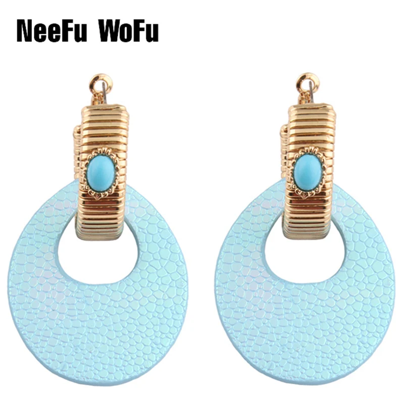 NeeFu WoFu серьги из кожи, большие серьги из смолы, большие длинные серьги, весенние аксессуары для ушей, рождественский подарок