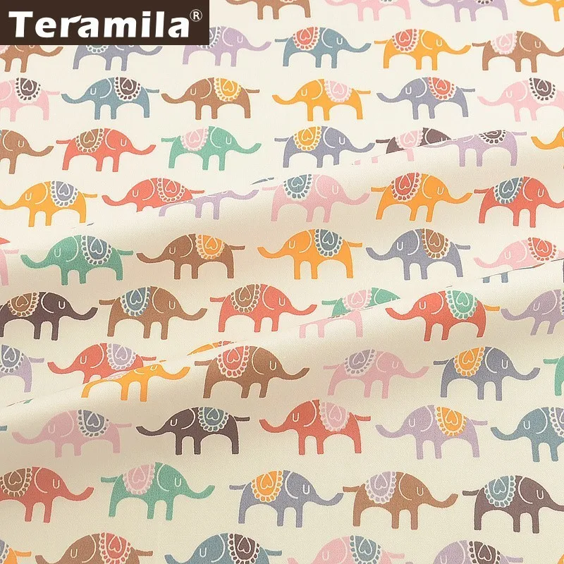 Teramila дизайнерское платье с изображением слона 100% хлопок ткань Telas Por Metro лоскутное