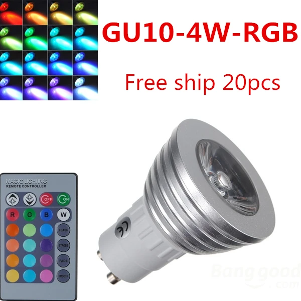 4 Вт GU10 RGB Светодиодный лампочки 16 Цвет Изменить 110 V/220 V с пультом дистанционного