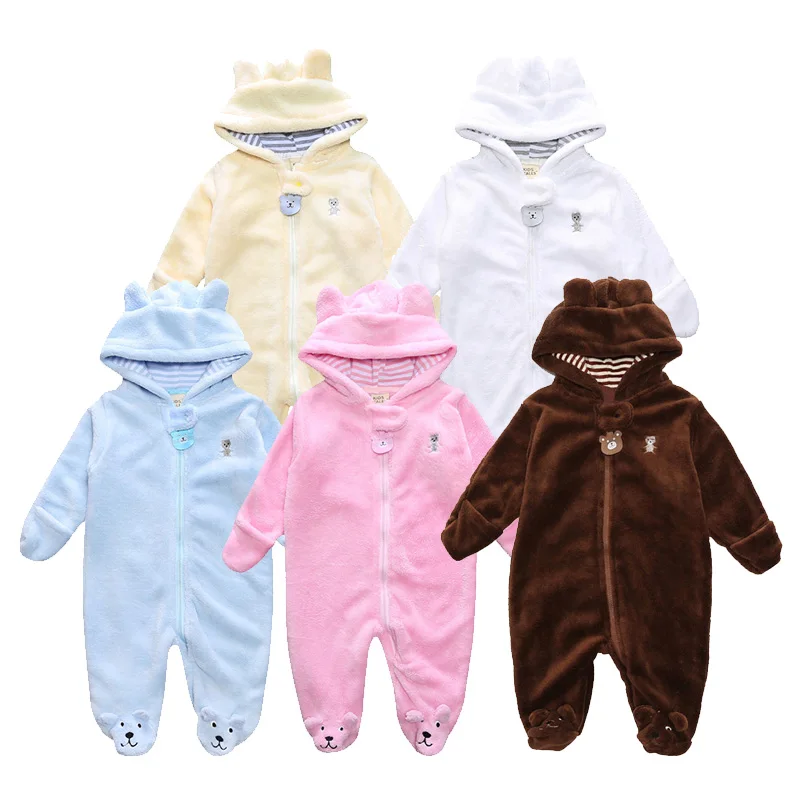 Теплый детский комбинезон на молнии из 100% хлопка с короткими рукавами и