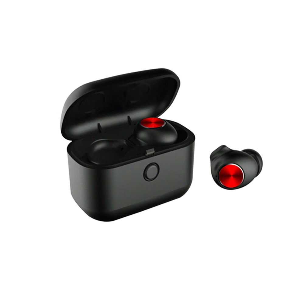 Black and red L18 TWS 5,0 Bluetooth наушники 3D стерео звук шумоподавление Беспроводная гарнитура с умным управлением двойной микрофон зарядная коробка - Цвет: Black and red