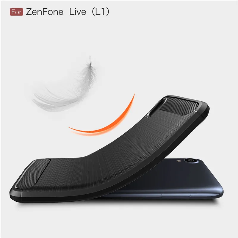 ASUS Zenfone Lite L1 G553KL Cases Cover Carbon Fiber Texture Brushed Soft TPU Back For |