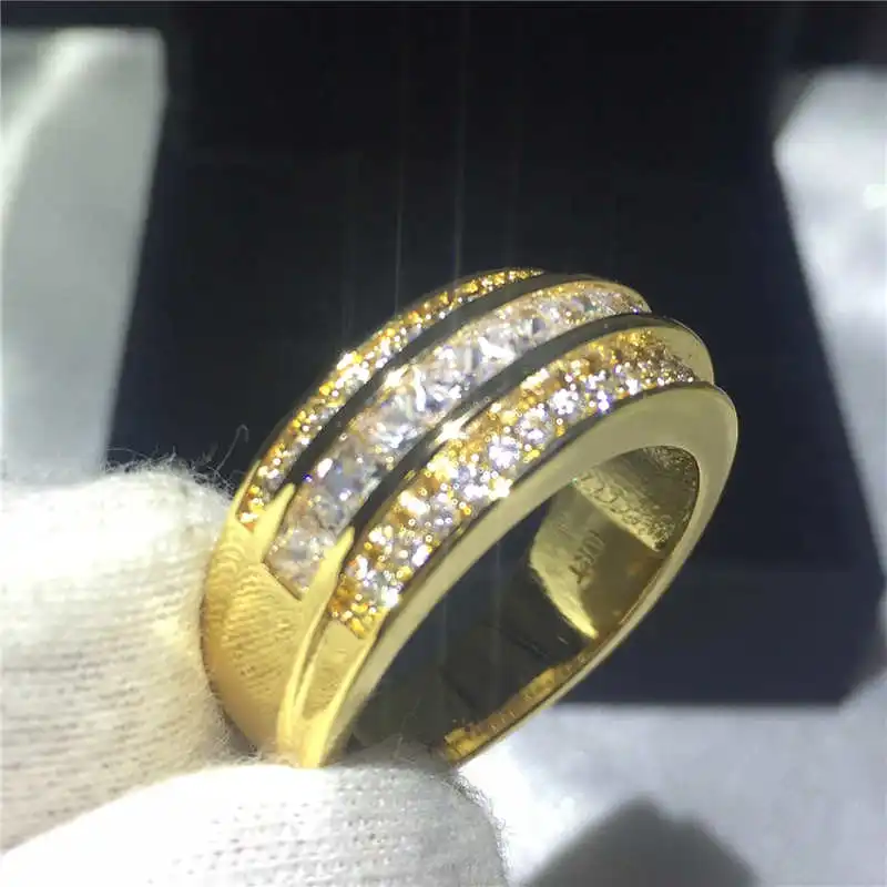 Мужское кольцо с цирконом класса ааааа 3 цвета|Кольца| |