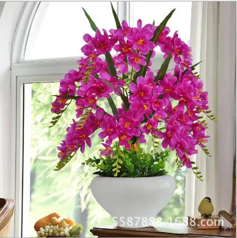 Набор искусственных цветов для гостиной стола чайного столика из шелковой