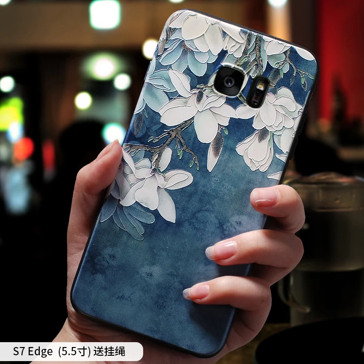 Древний китайский чехол для Samsung galaxy s7 edge s7edge с цветочной вышивкой |