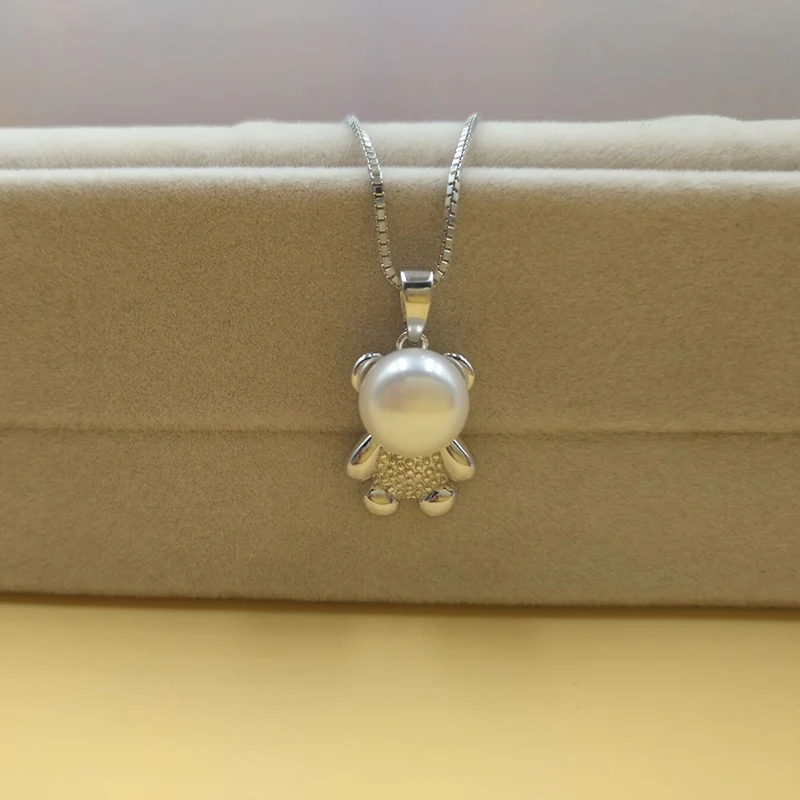 Sinya дизайнерский медвежонок из стерлингового серебра 925 пробы кулон с ожерельем натуральный пресноводный