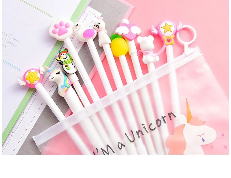 10Pcs/Set Gel Pen Unicorn Pen Stationery Kawaii School Supplies Gel Ink Pen School Stationery Office Suppliers Pen Kids Gifts