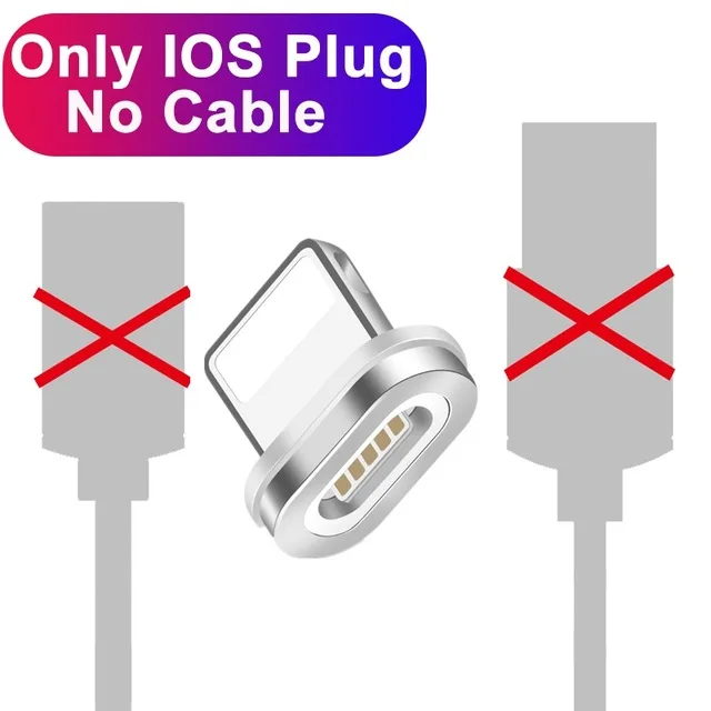Plug For iphone Магнитный кабель Marjay 3A для быстрой зарядки и передачи данных, кабель Micro usb type-C для iPhone, samsung, Xiaomi, huawei, Магнитный зарядный кабель - Цвет: Plug For iphone