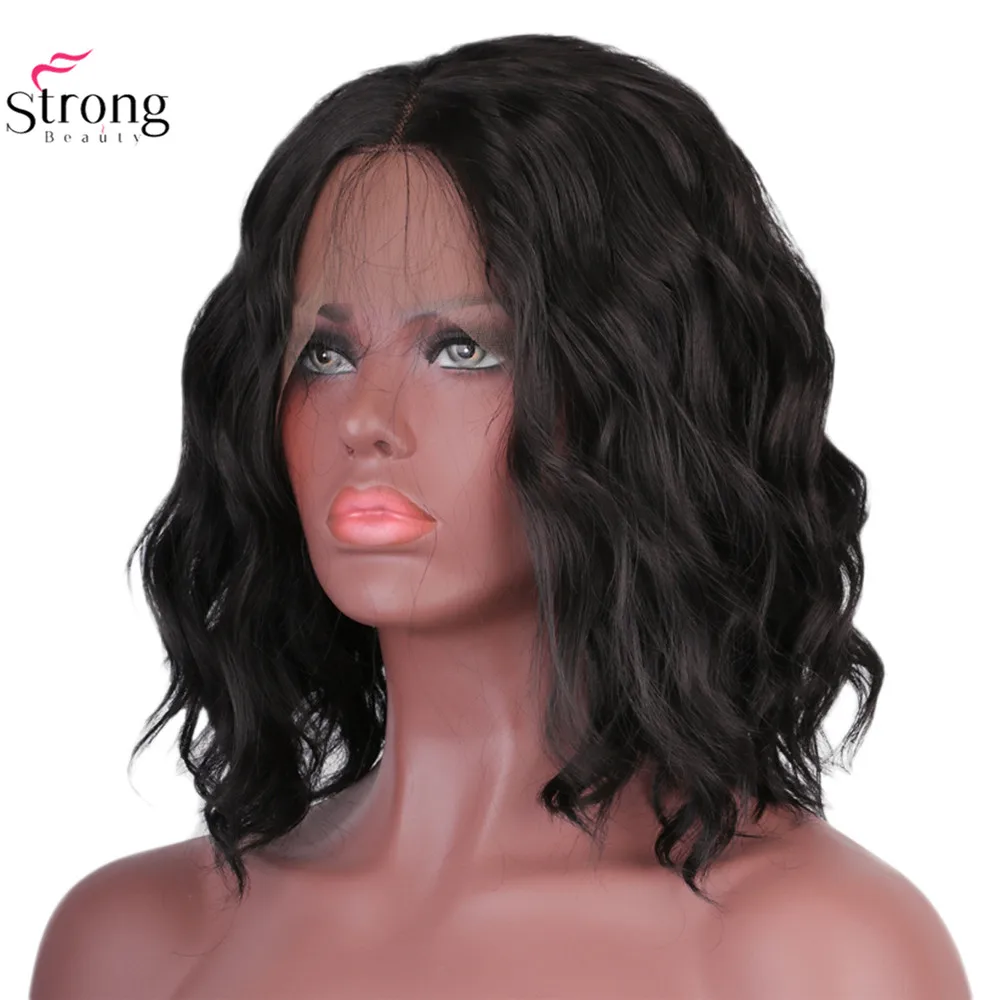 StrongBeauty 14 &quotСинтетические кружевные передние парики для женщин короткие