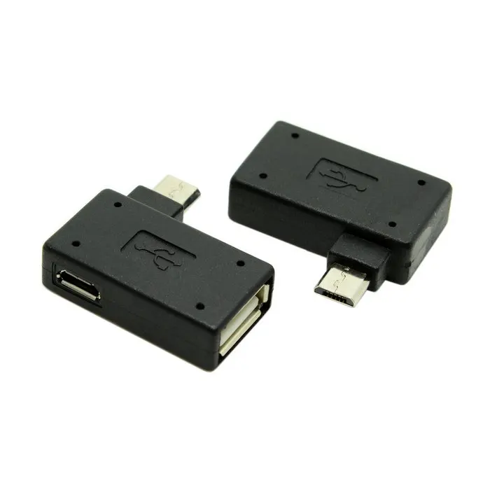 

2PCS 90 Degree Left Angled Micro USB 2.0 OTG Host Adapter with USB Power for Galaxy S3 S4 S5 Note2 Note3 Cell Phone & Tablet