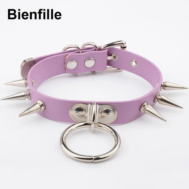 Ожерелье чокер из натуральной кожи в готическом стиле|choker silver|spiked collarleather choker |