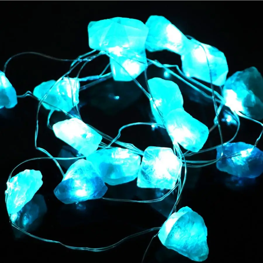 20LED струнный светильник s вечерние Свадебные Рождественские лампы натуральный флюорит медный провод без батареи декоративный светильник