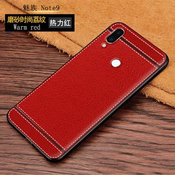 Красный Note 9 чехол для телефона для Meizu Note 9 кожаный чехол 6,2 дюймов деловой мягкий черный силиконовый чехол для Meizu Note 9 Coque - Цвет: Красный
