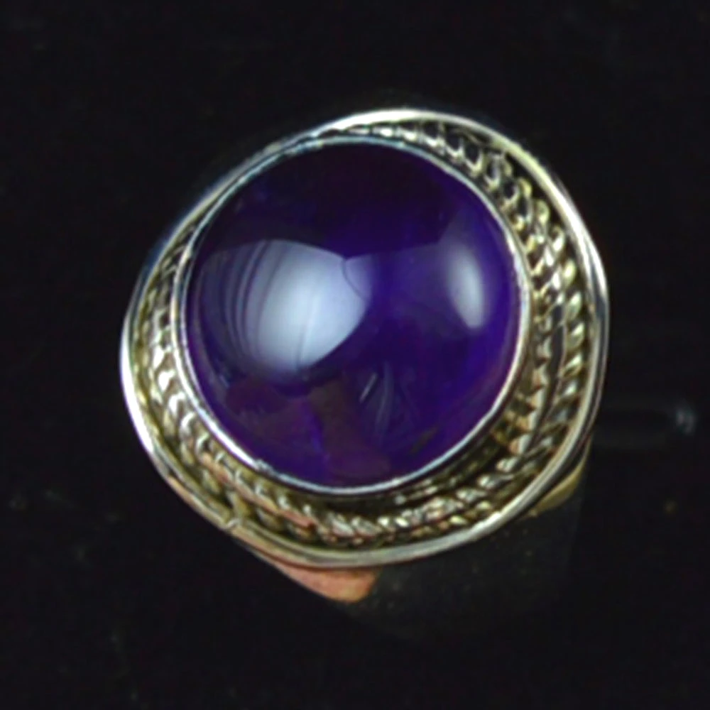 

Genuine Amethyst Ring 100% 925 Sterling Silver , Size: 6.5, KR0264