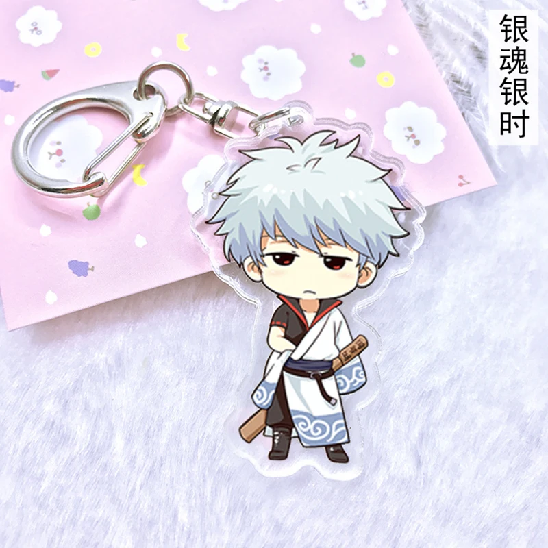 Милый брелок GINTAMA акриловый кулон сувенир аниме тема мультфильмов двойной