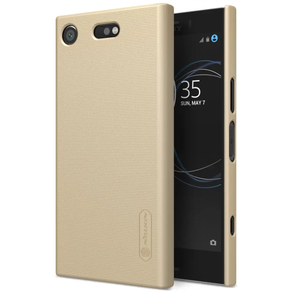 Для sony Xperia XZ1 компактный чехол Nillkin матовый щит Матовый Жесткий Чехол для задней крышки для sony Xperia XZ1 Compact - Цвет: Золотой
