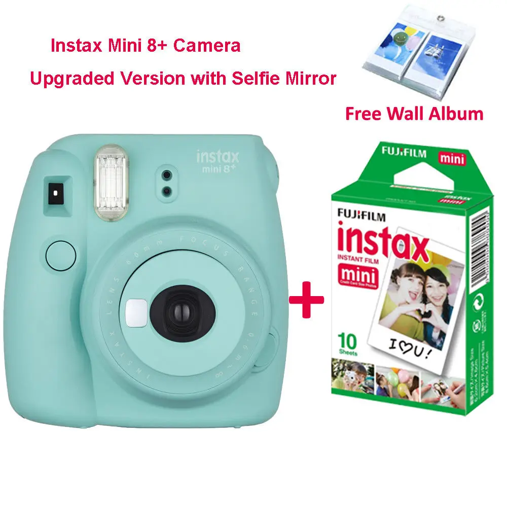 4 цвета Fujifilm Instax Mini 8 Plus камера + 10 шт. Fuji белая пленка для мгновенного мини 9 70 25 фото