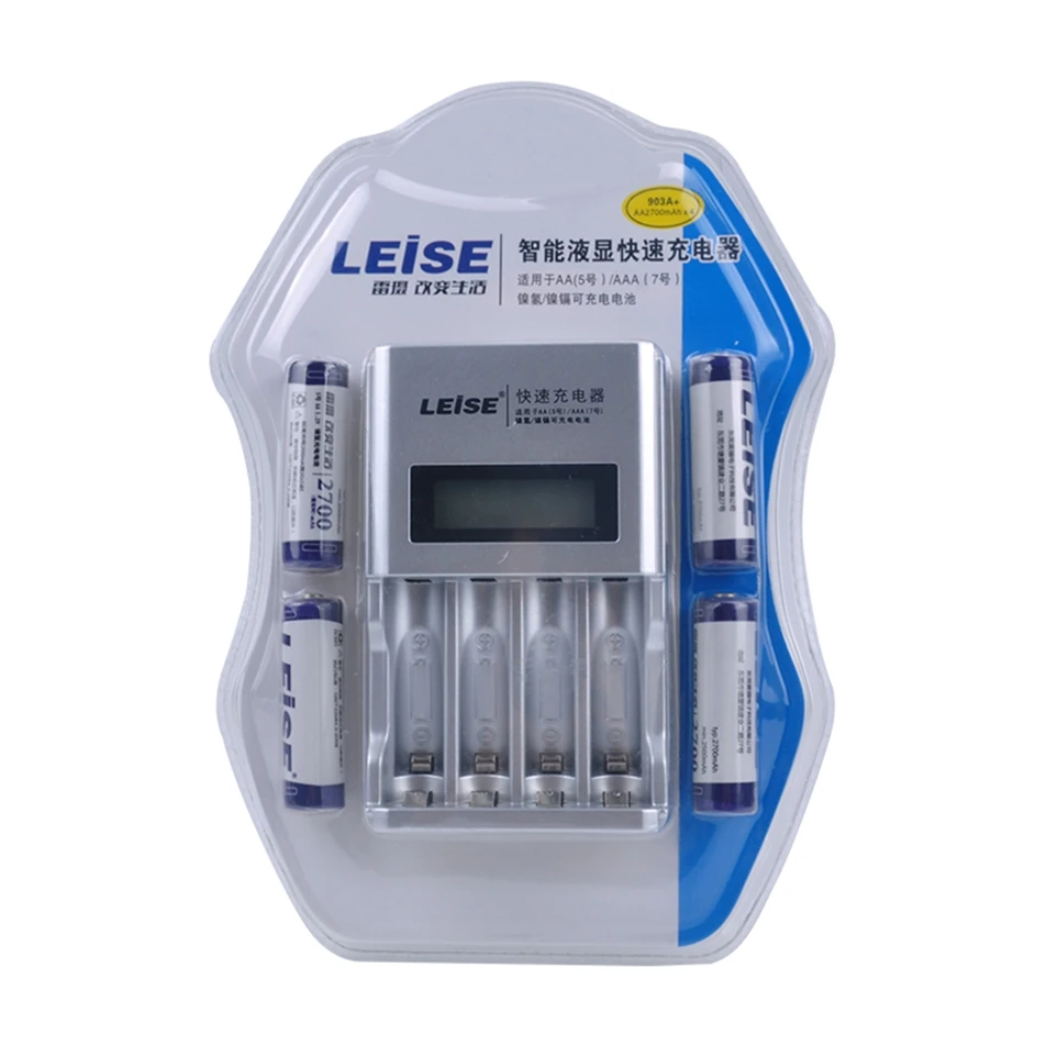 Leise AA Аккумуляторная батарея 2700mAh Nimh с 4 слотом Nimh/Nicd зарядное устройство подходит