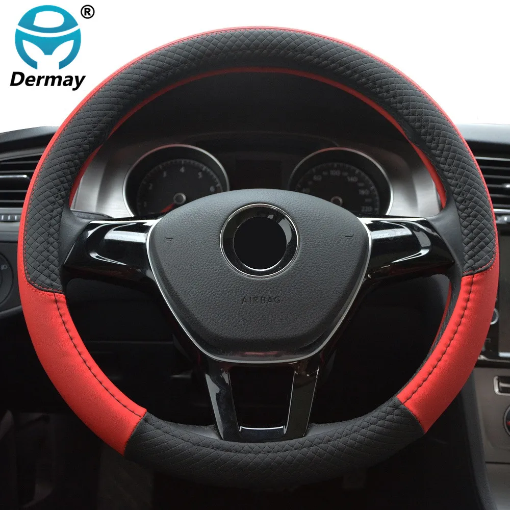 DERMAY Новое поступление 7 цветов искусственная кожа размер 38 см для автомобилей VW