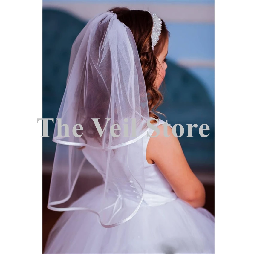 Фата свадебная для первого причастия девочек белый/цвет слоновой кости с гребнем