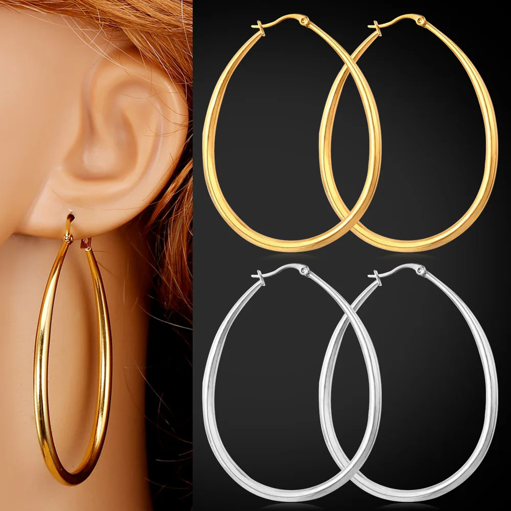 Женские серьги кольца из нержавеющей стали 316L E411|earring tapers|earring genieearrings sterling |