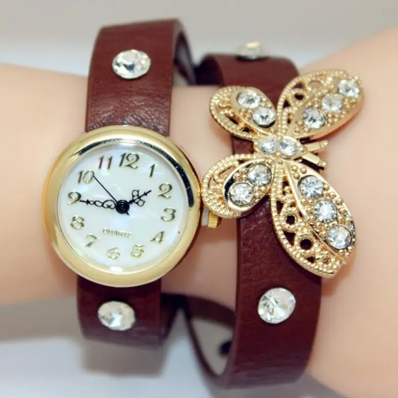 2014 новое поступление позолоченные горный хрусталь кожа бабочка панк стиль