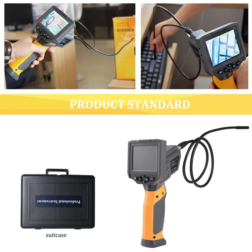 Accurate Efficient 60 degree Viewing Angle 6 Adjustable High-intensity LEDs 360 Rotation 3.8 inch LCD Portable Video Borescope |