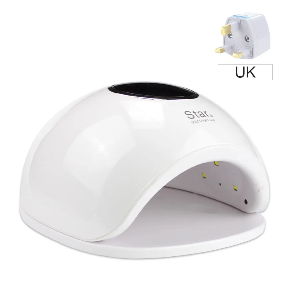 UK plug Star5 УФ-лампа профессиональная 72 Вт Светодиодная лампа для ногтей лампа для сушки гель-лака Сушилка для ногтей автоматический таймер лечения Ногтей Искусство Гель-лак инструмент Secador Cabine - Цвет: UK plug