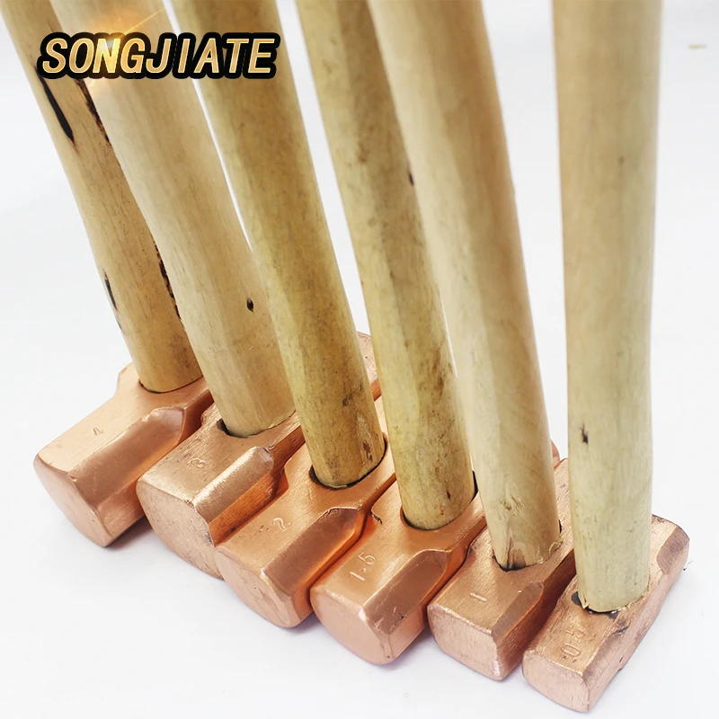 SONGJIATE медь с деревянной ручкой взрывозащищенный восьмиугольный молот медный