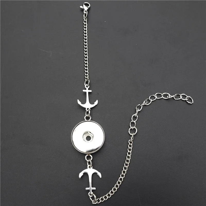 Якорь из нержавеющей стали 18 мм защелкивающийся браслет с кнопками ювелирные