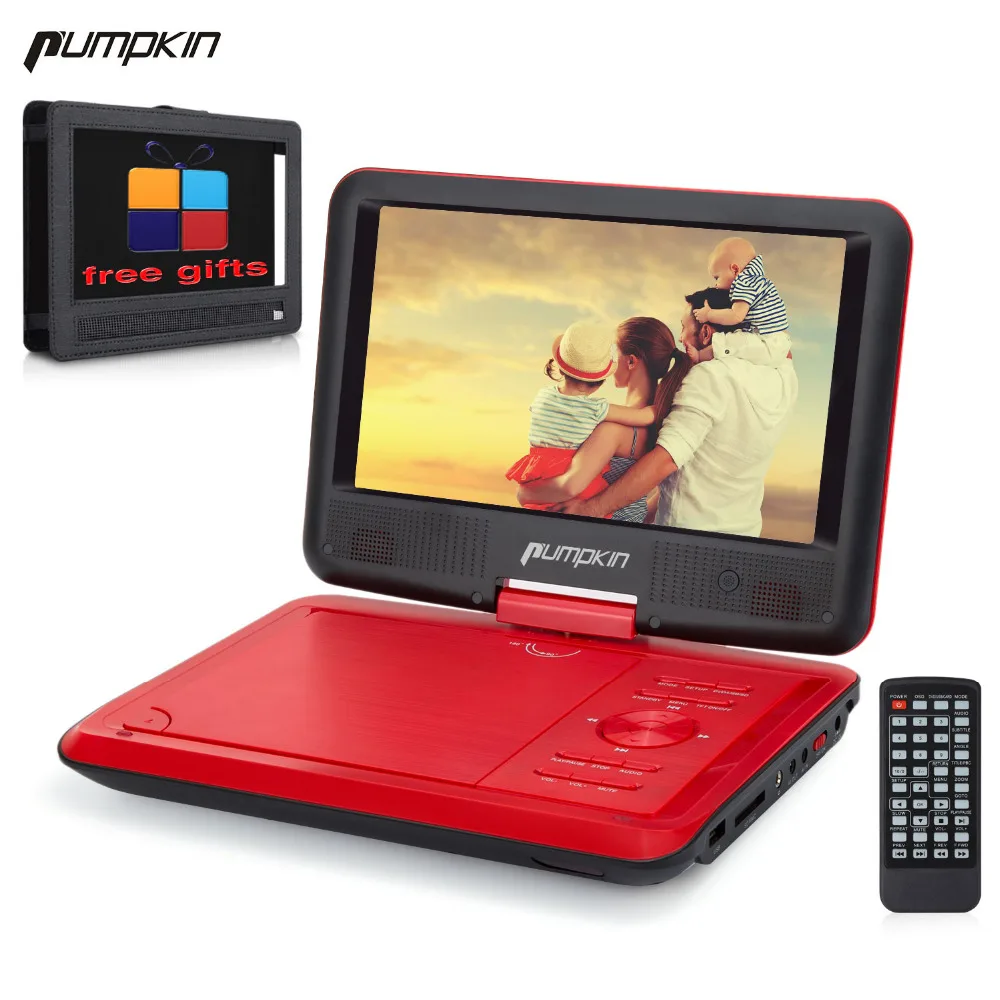 Pumpkin 9'' Portable DVD Player Last Memory Adjustable Angle Car Monitor 800*480 LED Backlight Digital HD Screen With Holder |