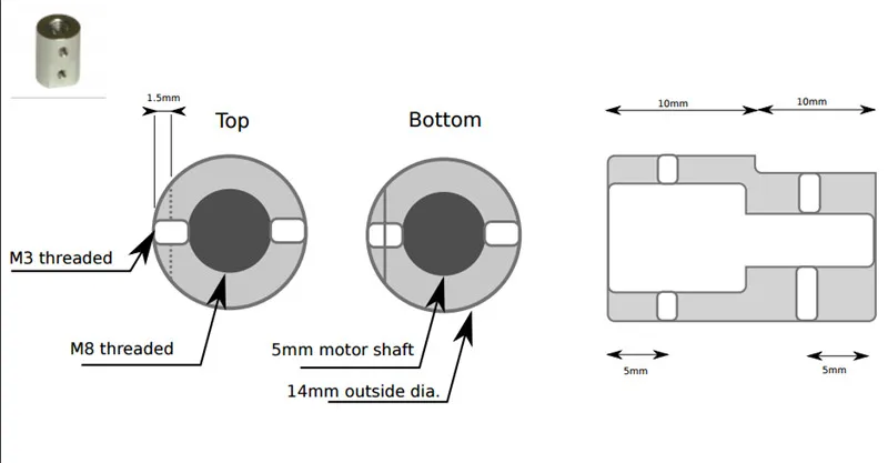 2 шт. мотор для оси Z муфта M8 нитки и 5 мм Диаметр алюминиевый сплав NEMA17 более крутой
