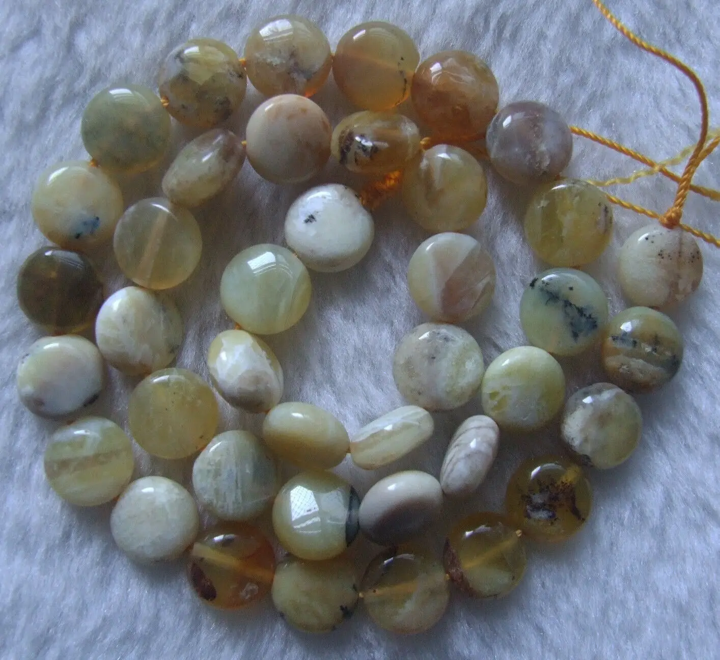 10 мм натуральный желтый опал монеты свободные бусины 15 5 дюймов | Украшения и