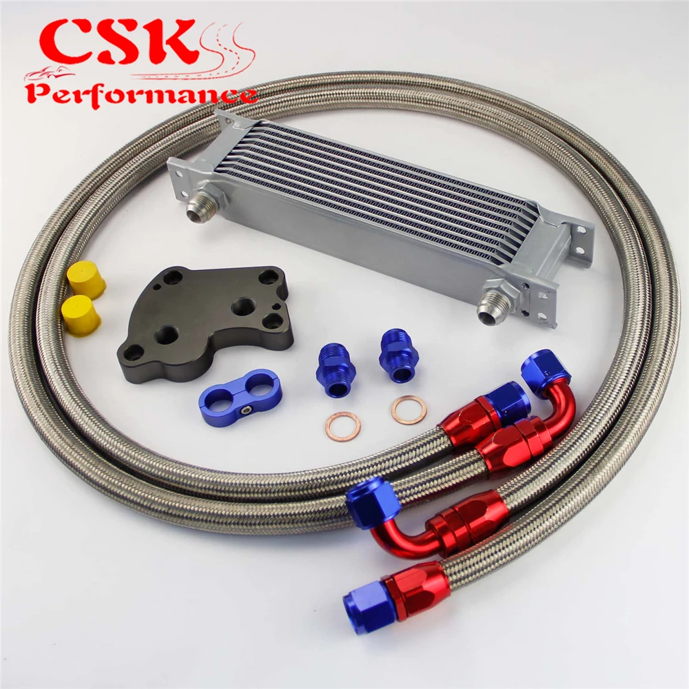 Масляный радиатор для BMW Mini Cooper R53 сменный серебристый/черный 10 рядов 248 мм AN10| |