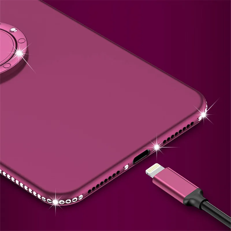 Алмазный силиконовый чехол-кольцо для Xiao mi A1 A2 Lite Pocophone F1 Red mi Note 4 4A 4X6 Pro 6A S2 5 Plus 5A Prime4 Max 3 mi 8 SE
